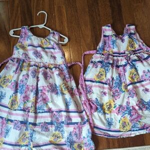 Floral Striped Girls' Dresses